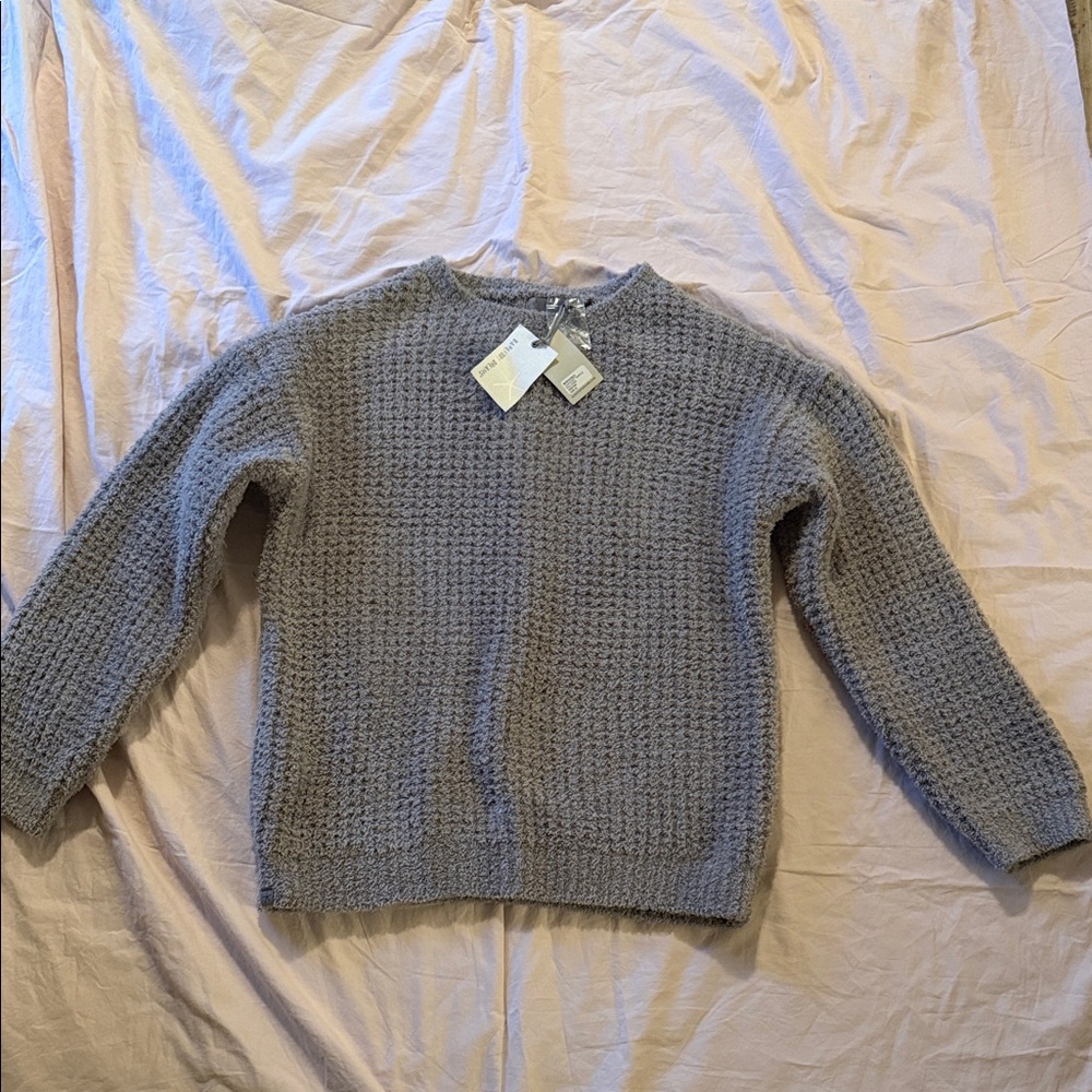 Barefoot Dreams Soft Gray Crew Neck Sweater